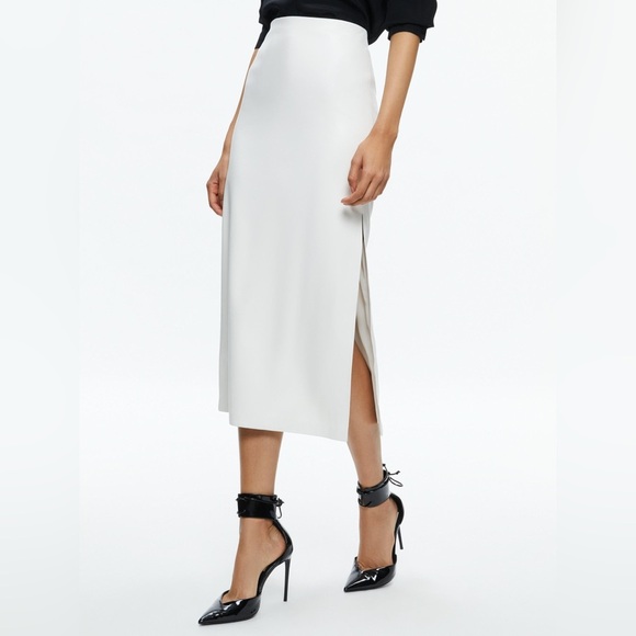 Alice + Olivia MAEVE VEGAN MIDI SKIRT - Picture 4 of 12